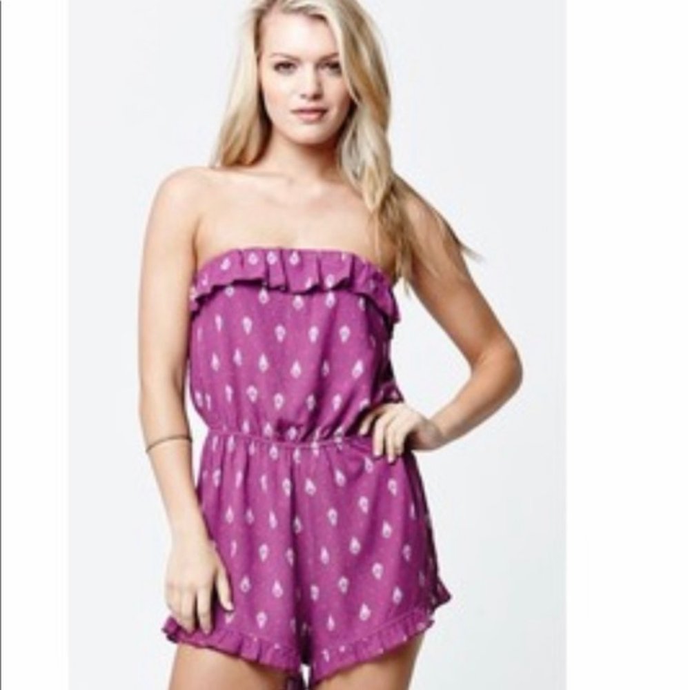 LA Hearts Purple Romper - S